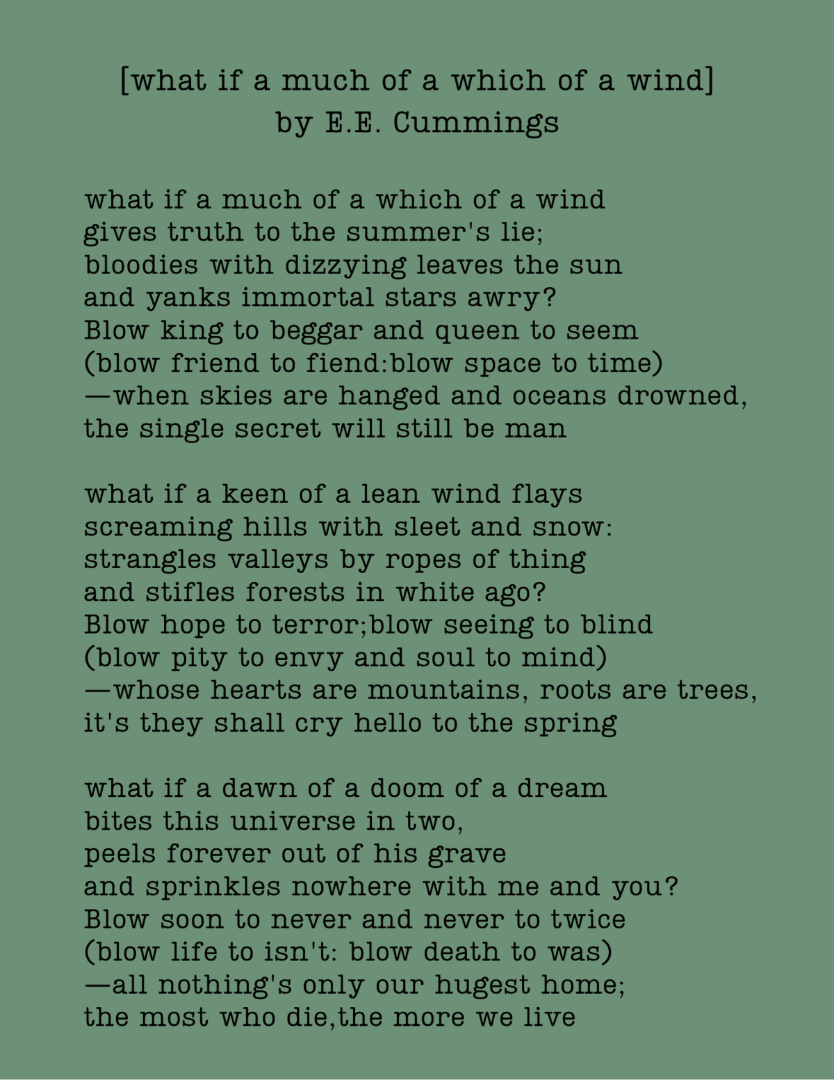 what if a much of a which of a wind